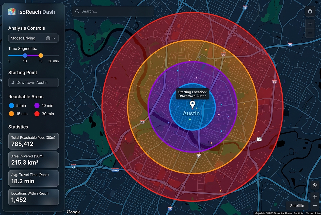 Screenshot of Isochrones